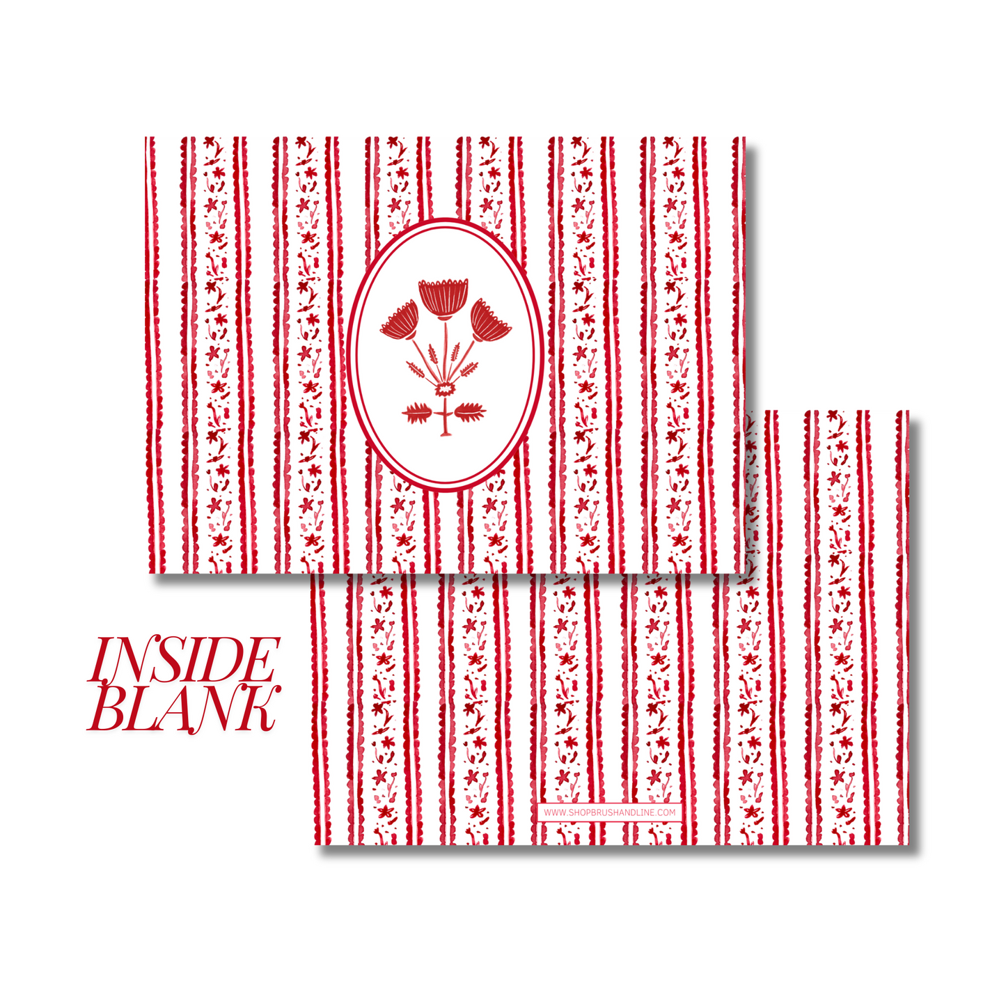 red folk folded cards (set of 10)