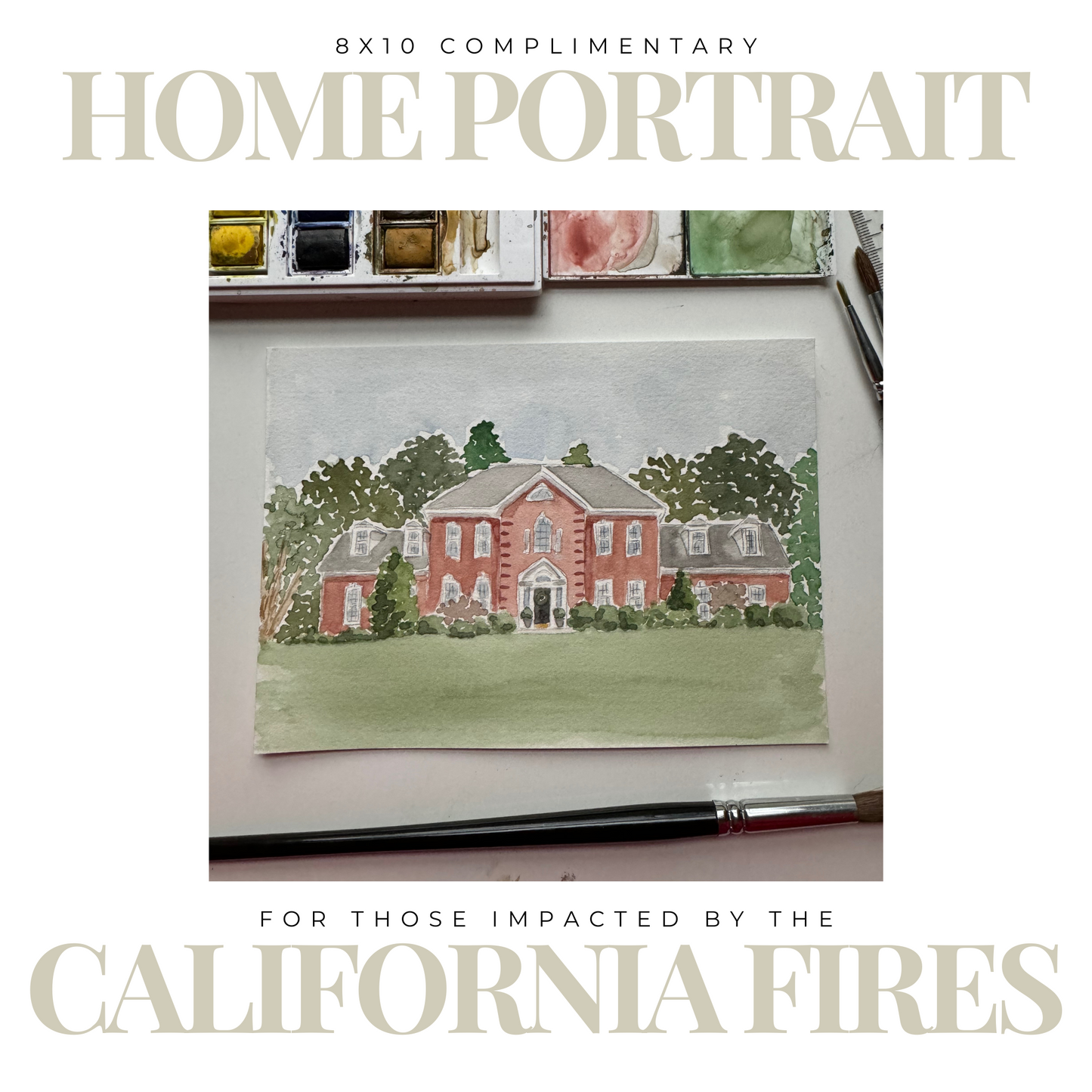 8x10 home portrait for fire victims