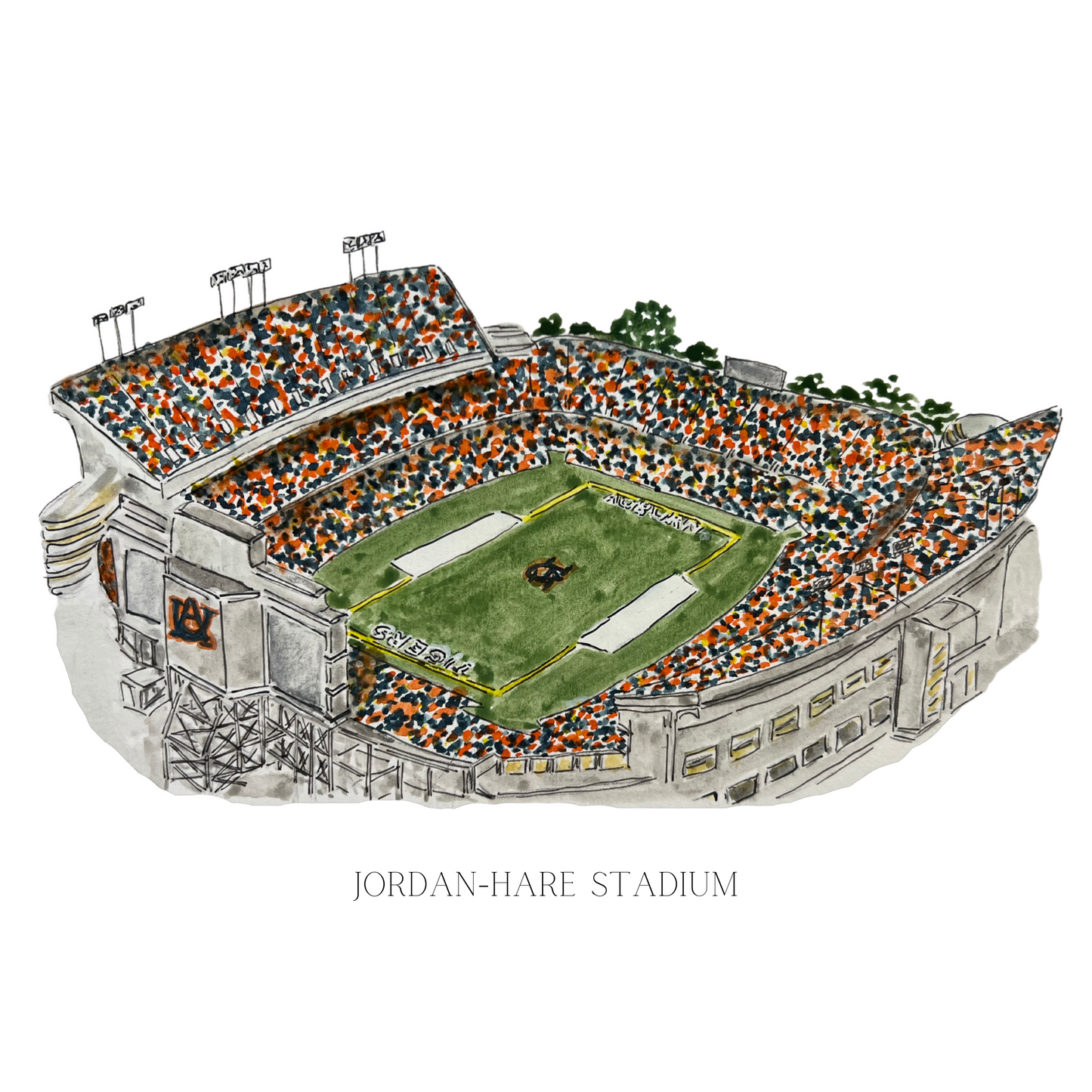 jordan-hare stadium art print