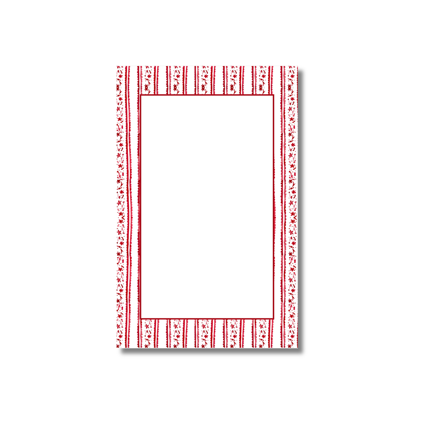 red scallop notepad
