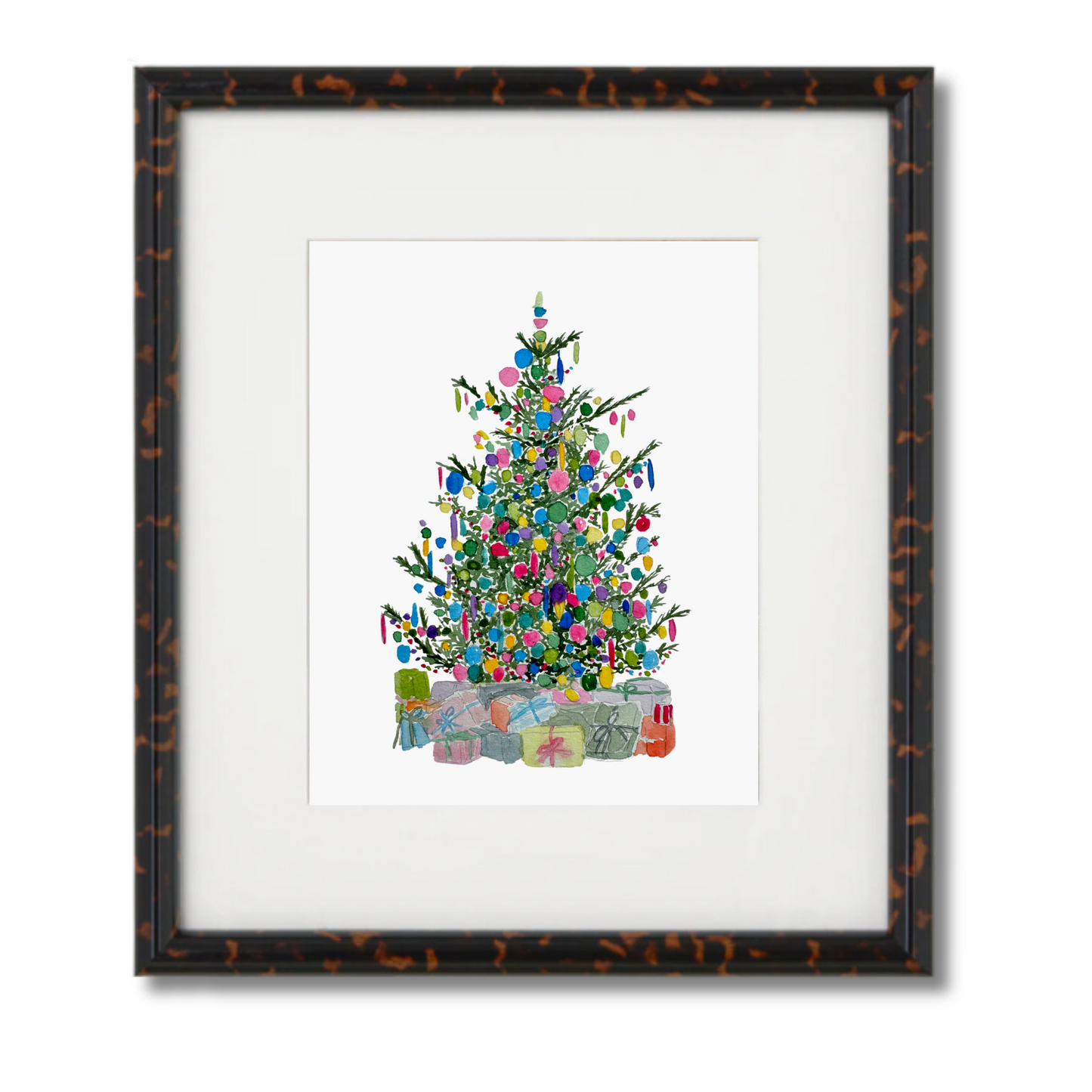 vintage christmas tree art print