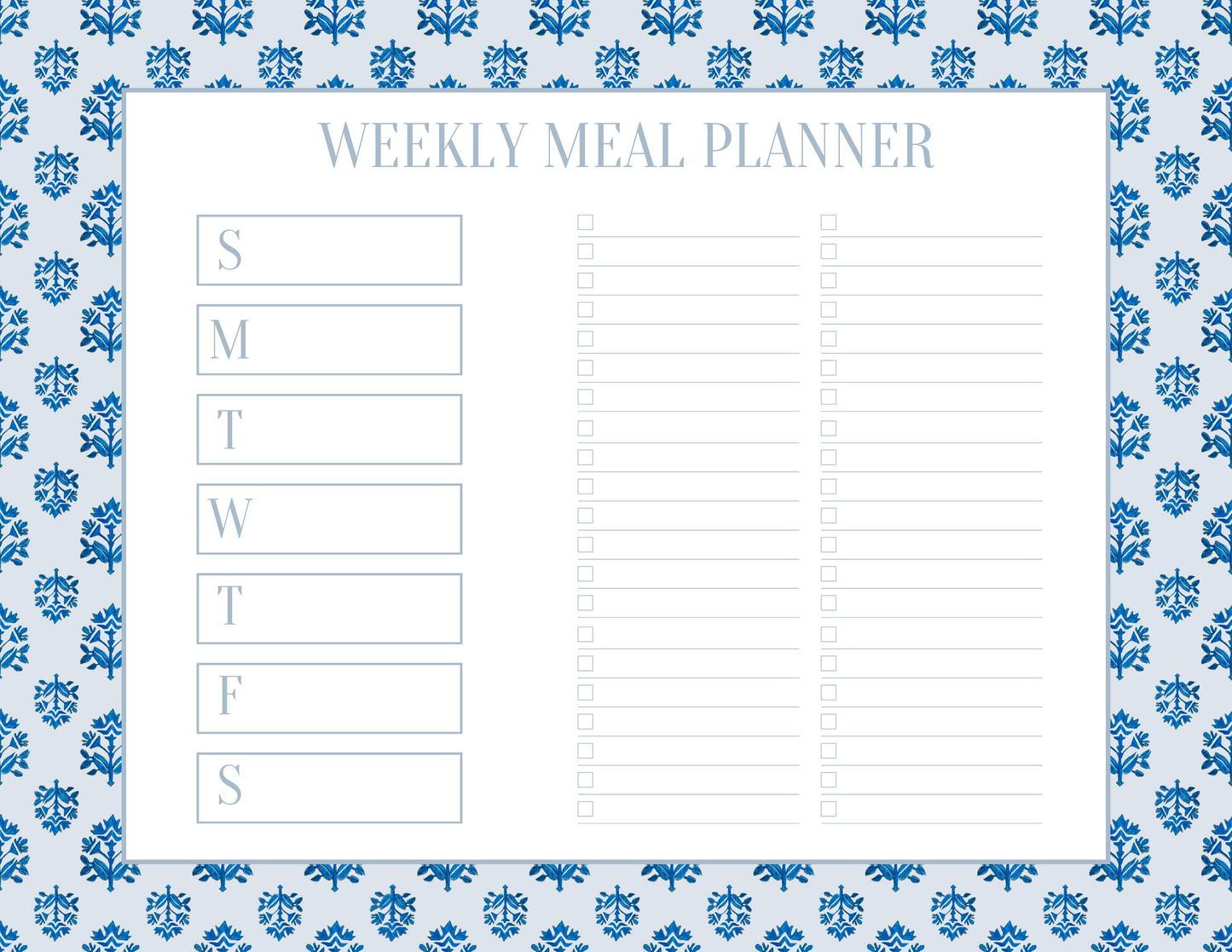 weekly meal planner notepad