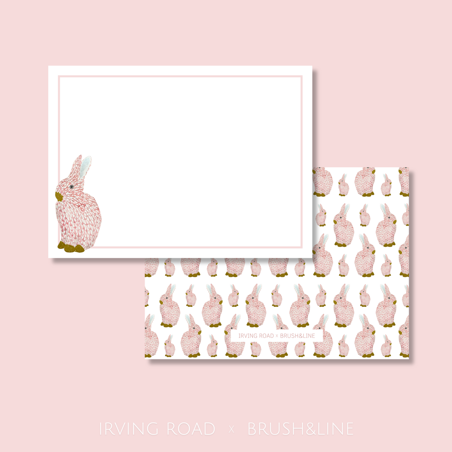 pink bunny stationery