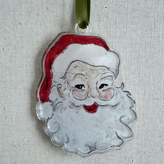 santa acrylic ornament