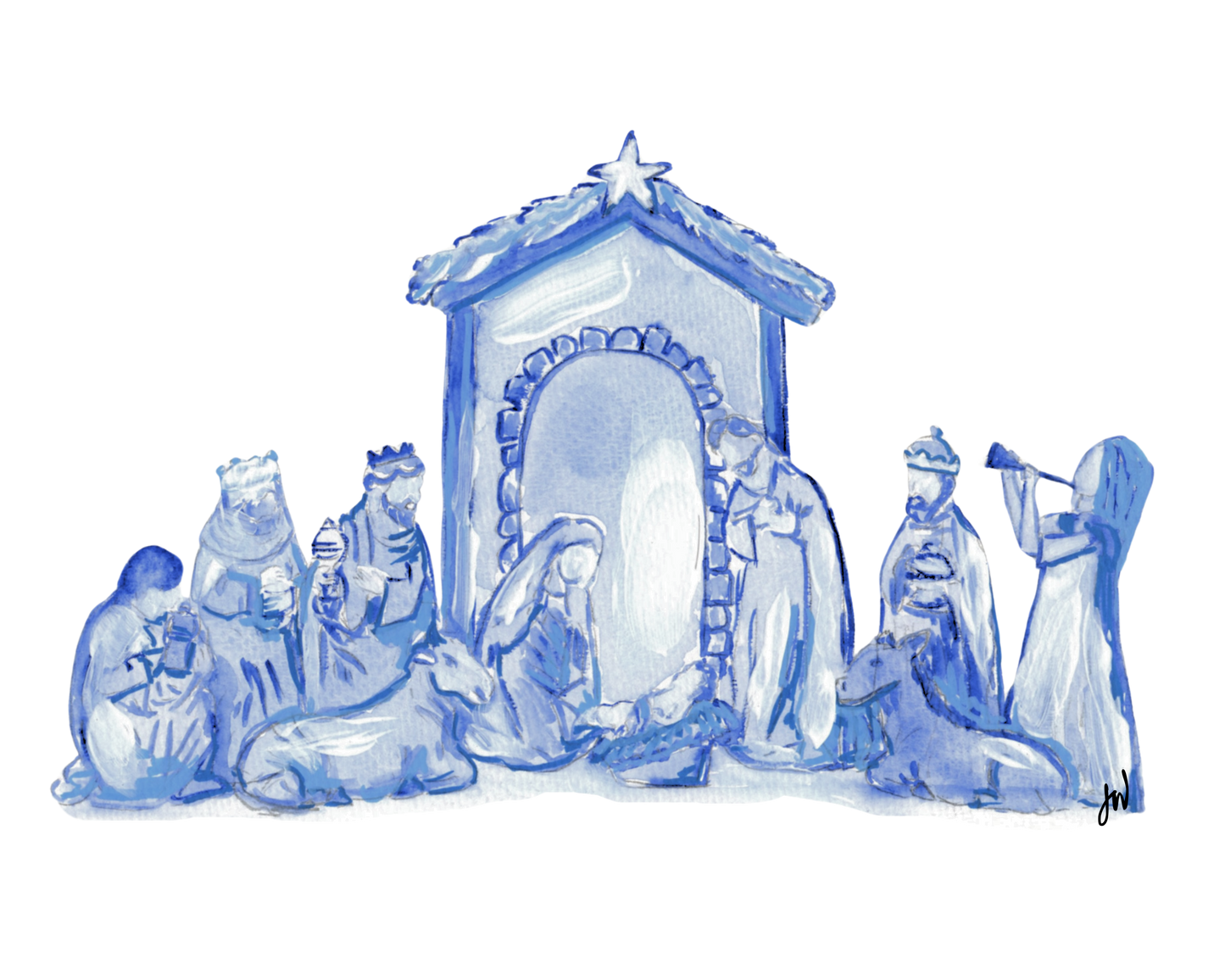 acrylic nativity scene