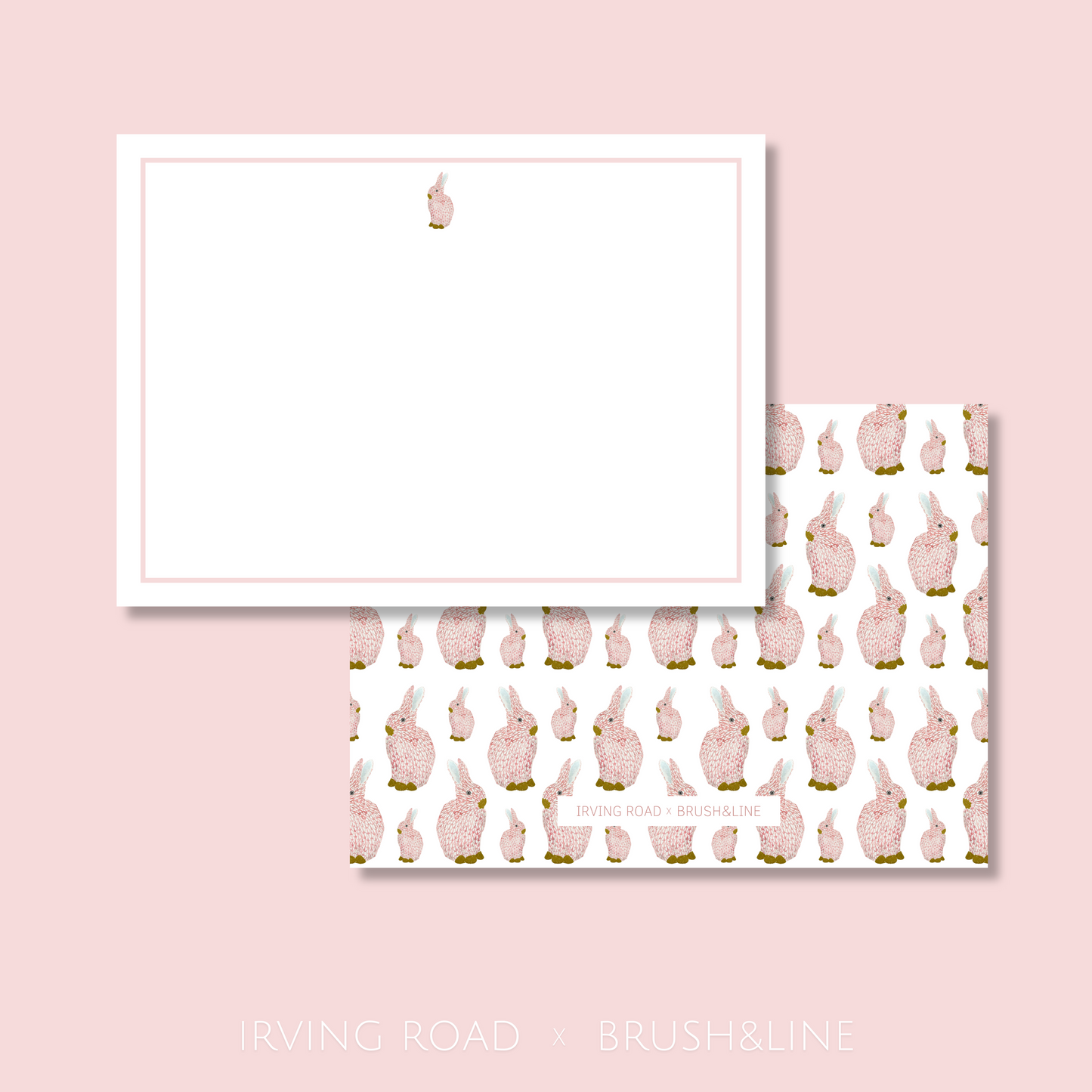 pink bunny stationery