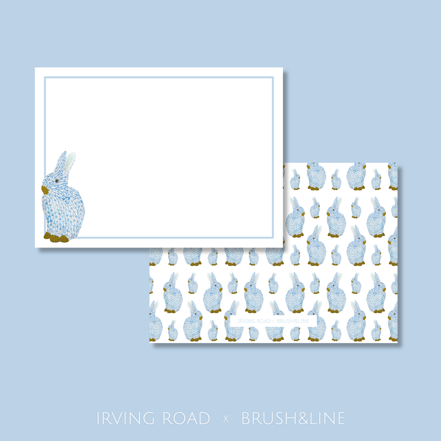 blue bunny stationery