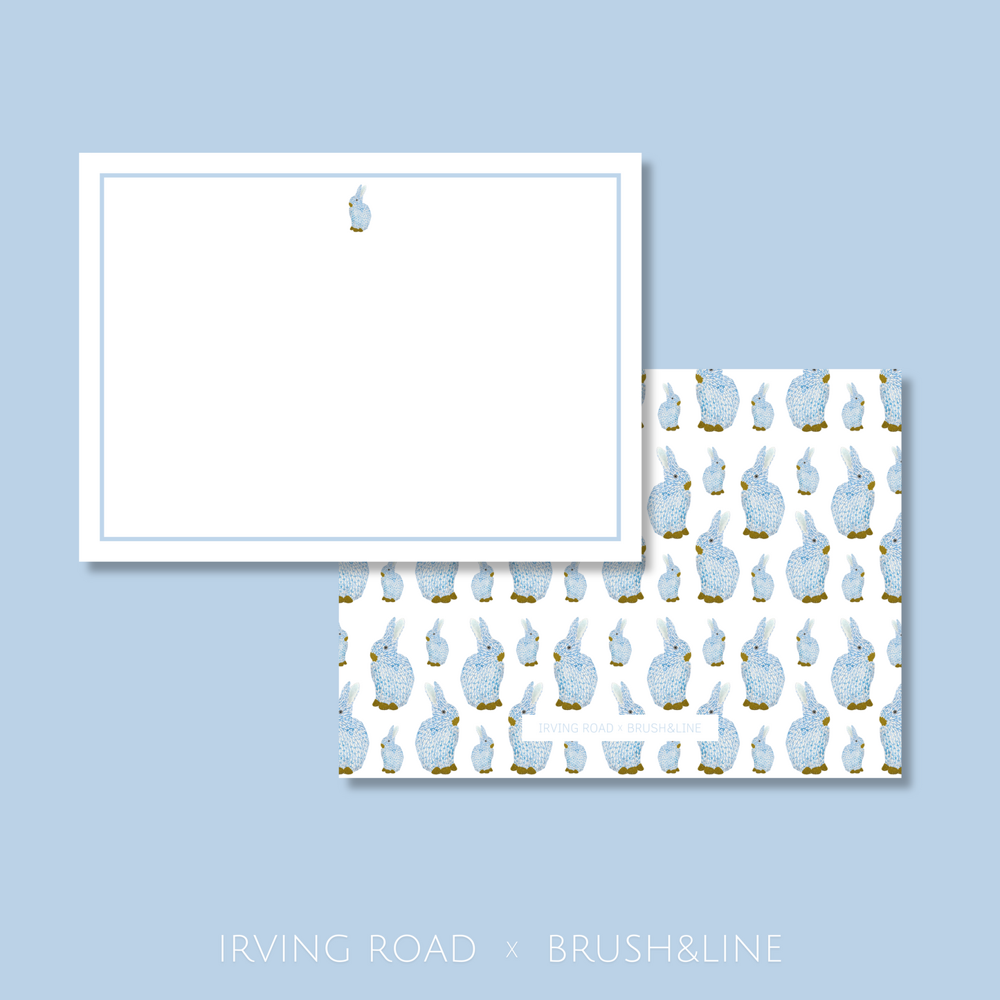 blue bunny stationery