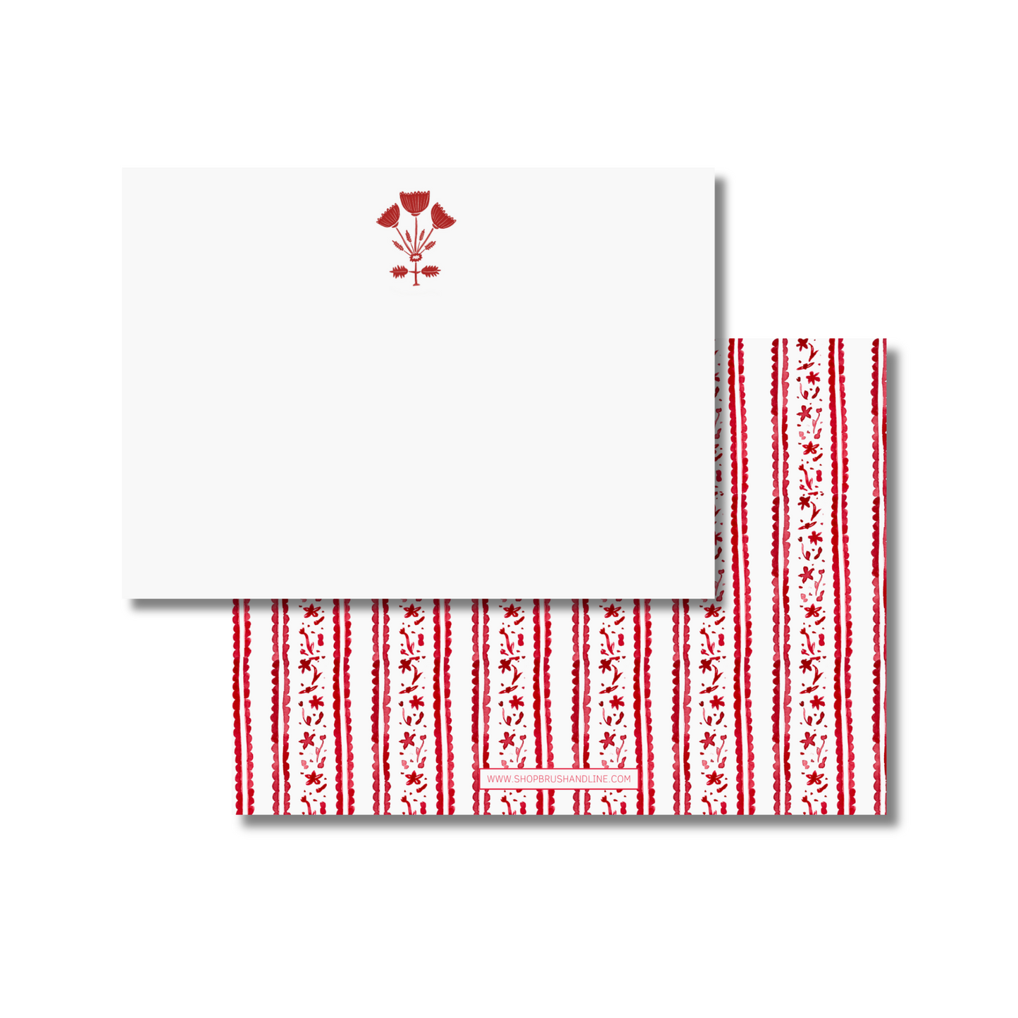 red folk flat note cards (set of 20)