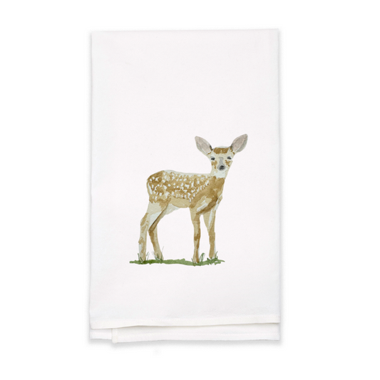 baby deer tea towel