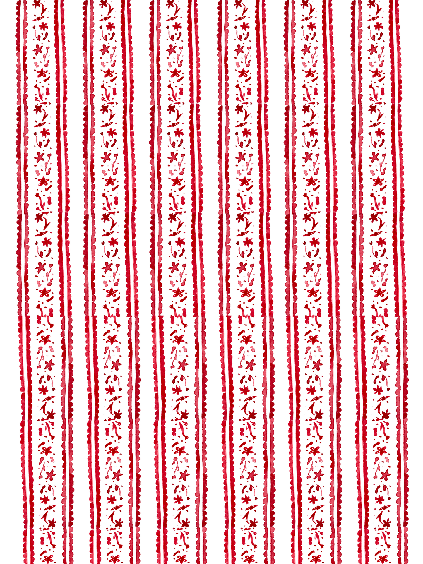 red scallop tea towel