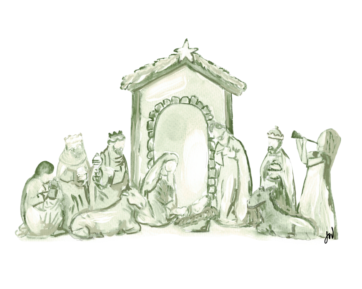 acrylic nativity scene