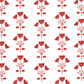 Red Folk Flower Tea Towel