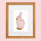 pink bunny art print