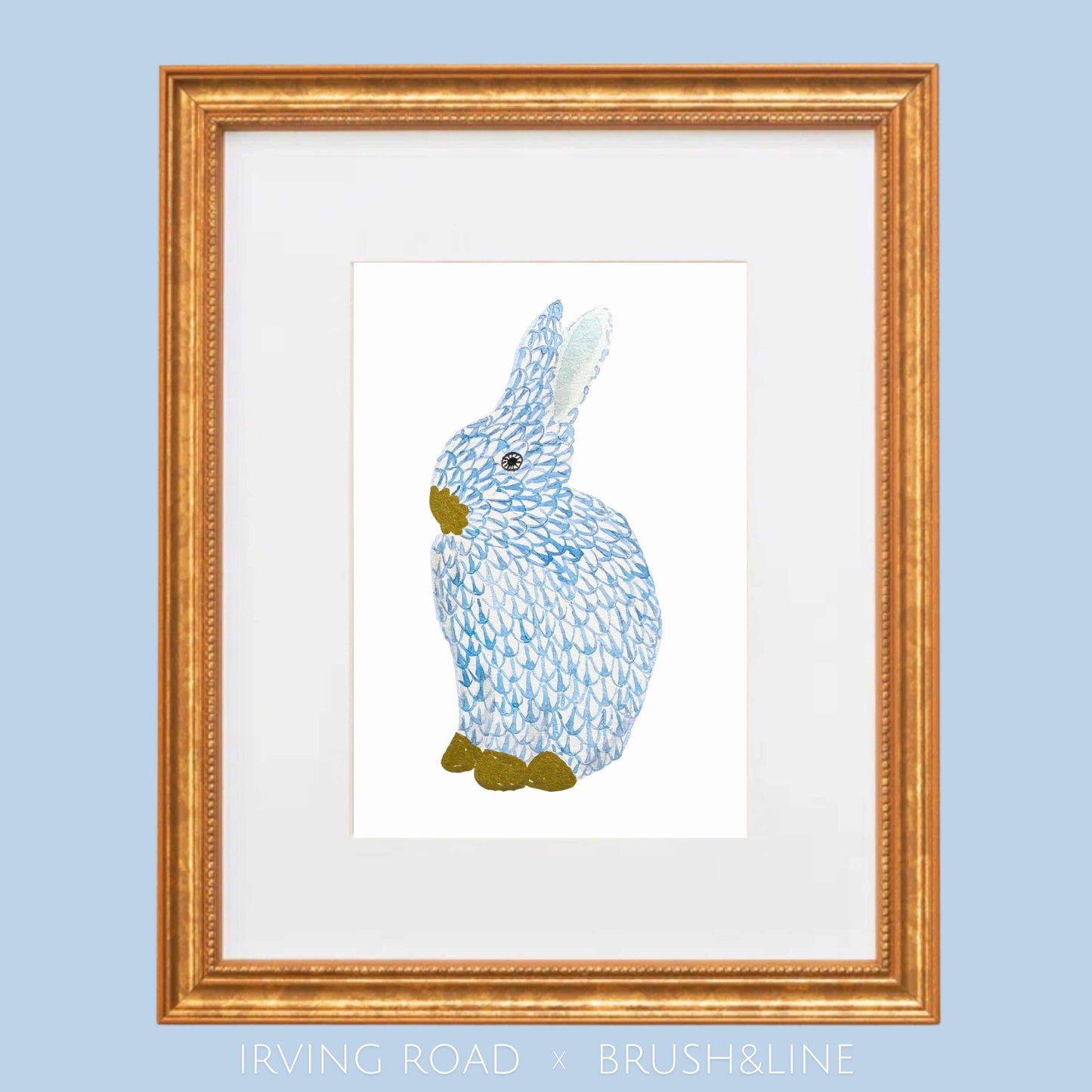 blue bunny art print