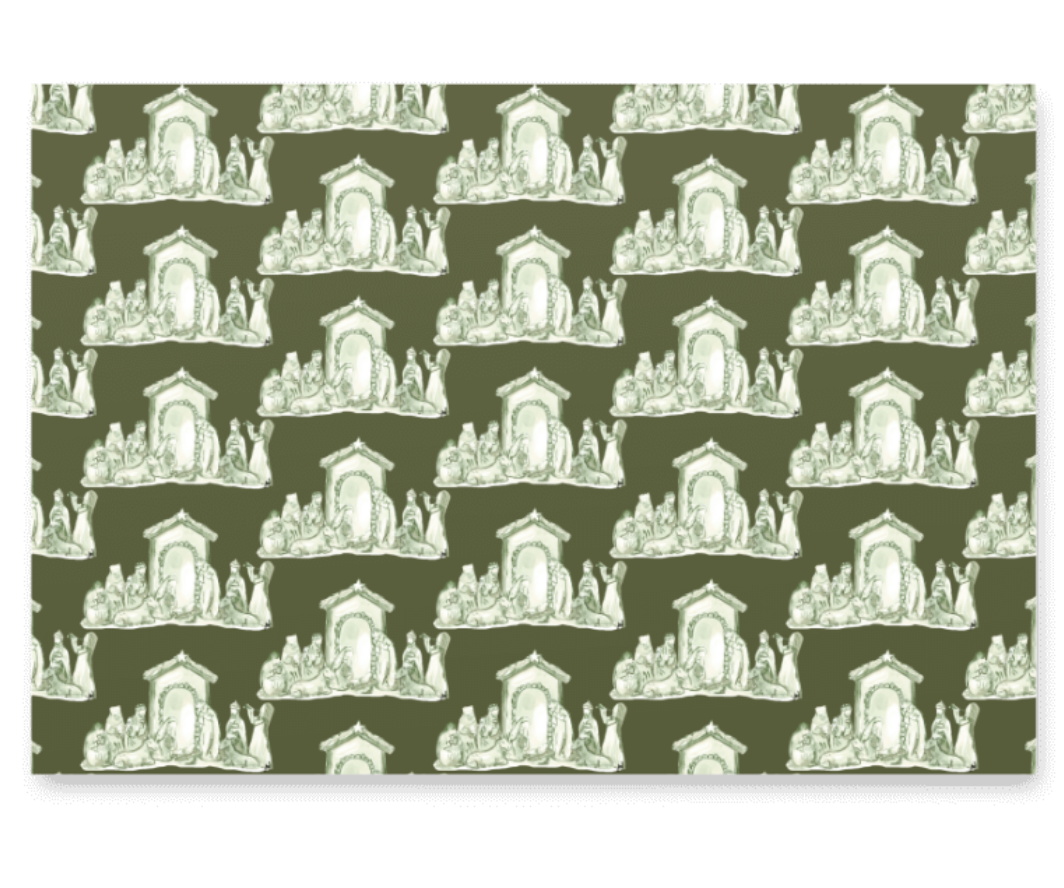 nativity wrapping paper