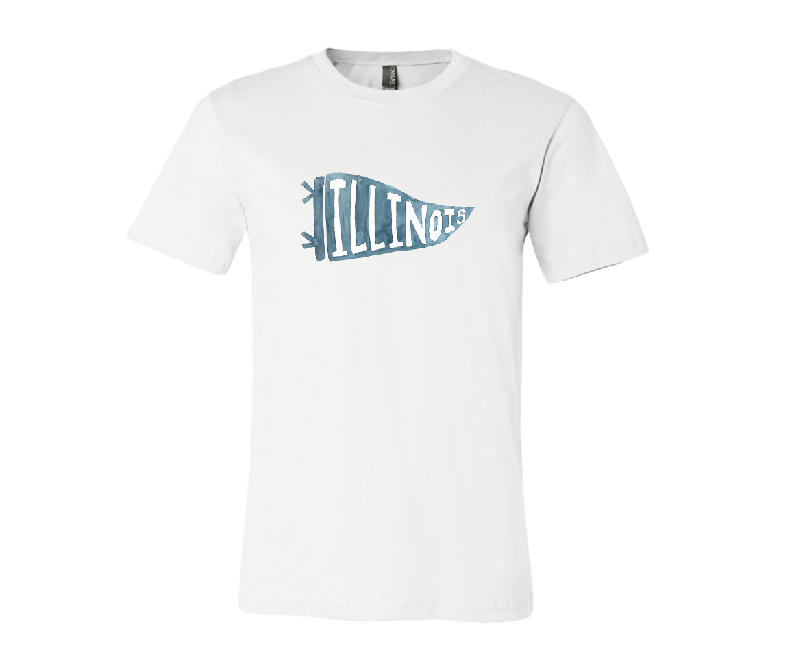 adult illinois flag t-shirt