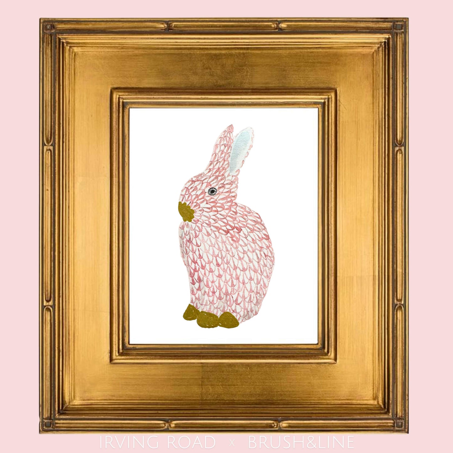 pink bunny art print