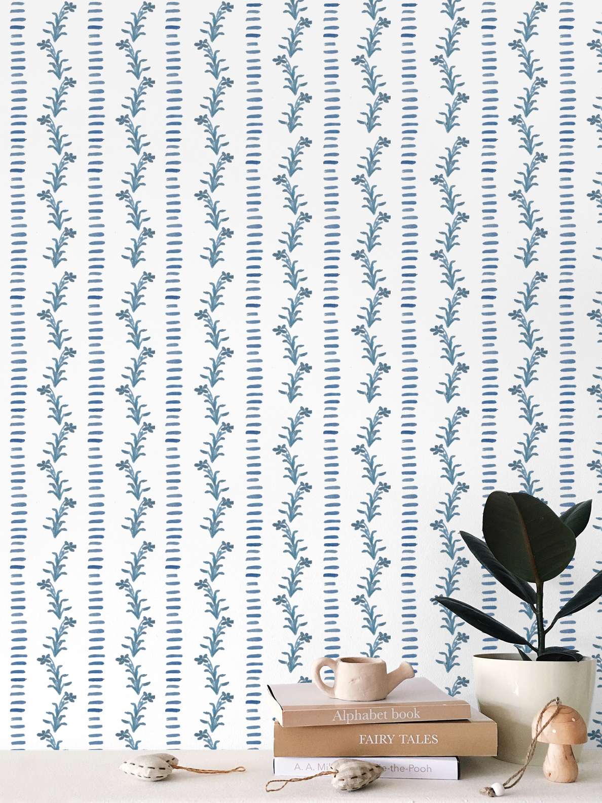 ellis botanical wallpaper - navy