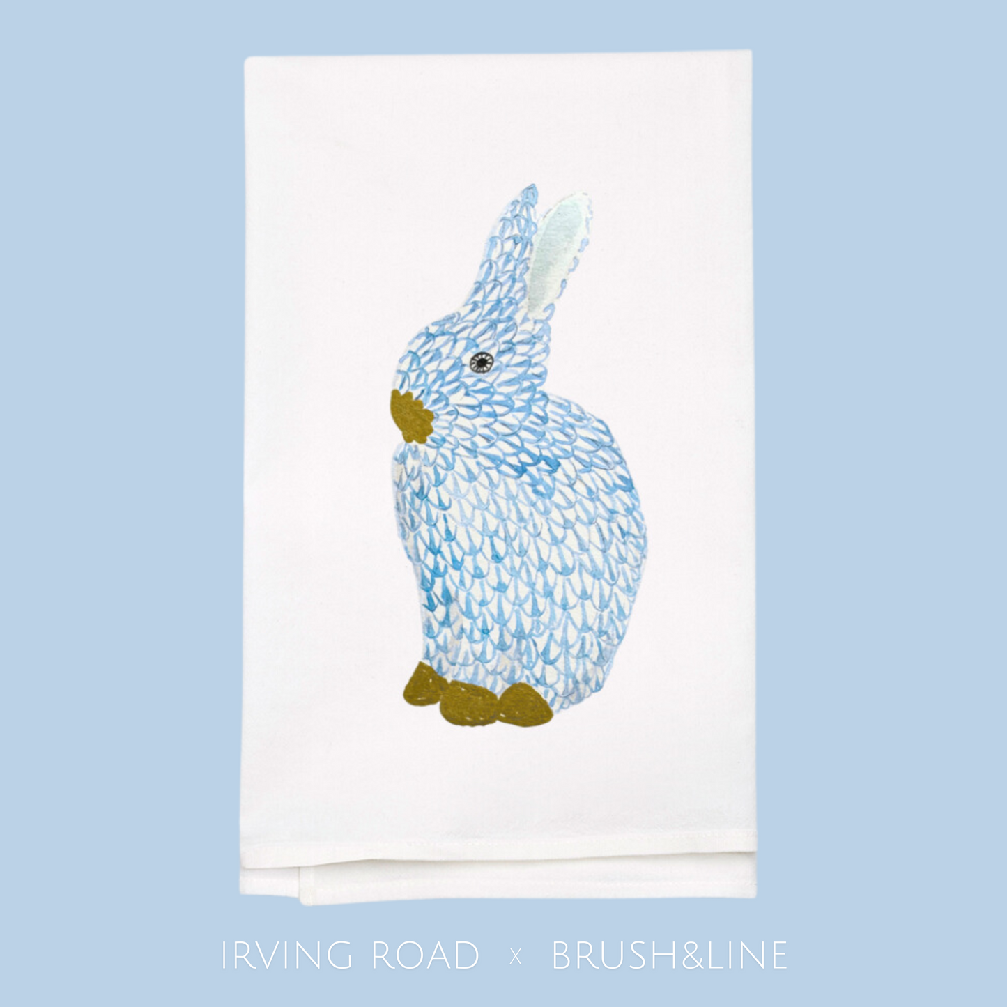 blue bunny tea towel (folded)